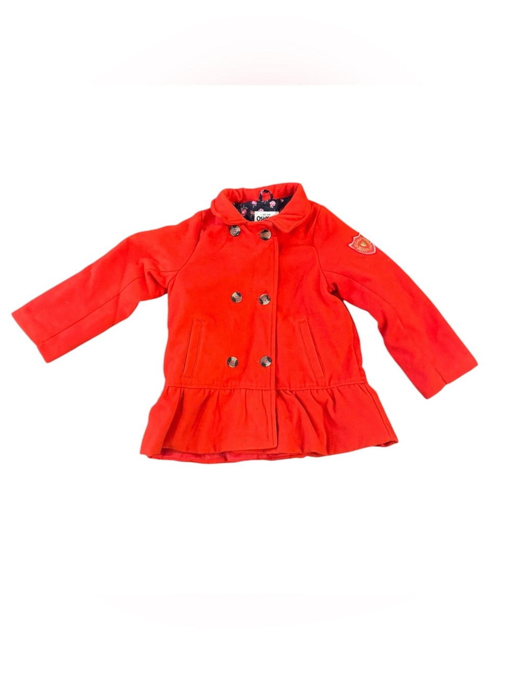 OshKosh B'gosh Bright Red Peplum Double-Breasted Coat